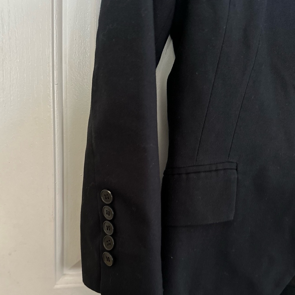 Zara Basic Solid Black Single Breasted Blazer Jac… - image 5